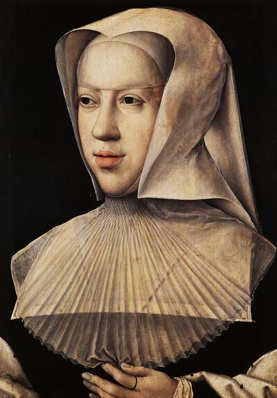 Barend van Orley (omstreeks 1488-1541). Portret van Margareta van Oostenrijk. Hypocrisie en ijdelheid in het profane portret.