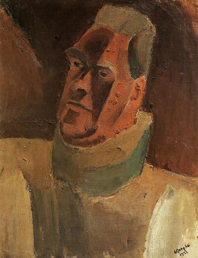 Frits van den Berghe 1883-1939). Portret van Permeke. 1922. Hypocrisie en ijdelheid in het profane portret.