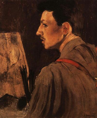 Henri Evenepoel (1872-1899). Zelfportret. 1895. Hypocrisie en ijdelheid in het profane portret.