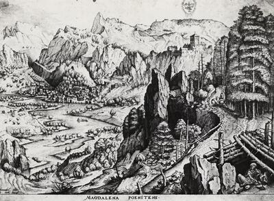 Hiëronymus Cock (Antwerpen 1509 of 1510-1570). De boetende Magdalena. Prenten, prentenkunst