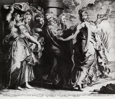 Lucas Vorsterman de Jonge (Antwerpen 1624-1666). Loth en zijn dochters. Prent, prentkunst