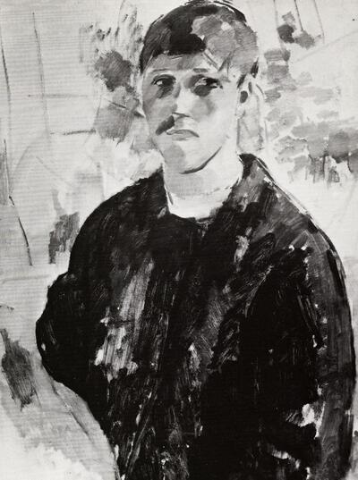 Rik Wouters (1882-1916). Zelfportret met blauwe blouse. 1914. Hypocrisie en ijdelheid in het profane portret.