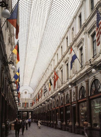 Sint-Hubertusgalerijen (1847), Brussel. Jean-Pierre Cluysenaar