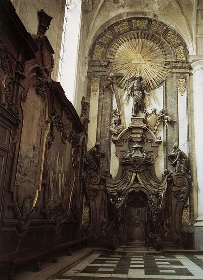Theodoor Verhaegen (1700-1759). Kerk van Onze-Lieve-Vrouw ten Hemelopneming, Ninove.  1736. Baroksculptuur en kerkmeubilair