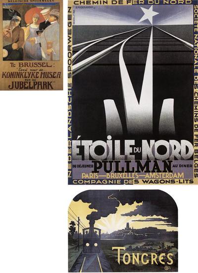 Affiches. De wereld van trein en station.