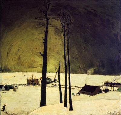 Constant Permeke (1886-1952). Winterlandschap. Dorpslandschap