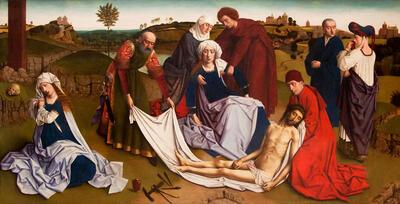 Petrus Christus (?-1472/73). De bewening van Christus.