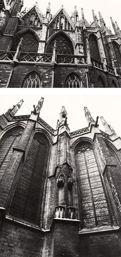 koorpartij van de Mechelse kathedraal. Mechelse St.-Romboutskerk. Gotisch bouwen in Brabant.
