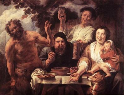 Jacob Jordaens. Sater en boer.