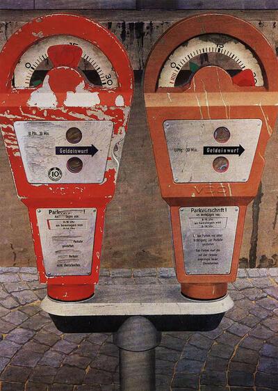 Marcel Maeyer (1920-). Parkingmeters. 1973. Fotografie. Plastische kunsten