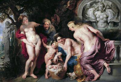 Pieter Pauwel Rubens (1577-1640). De dochters van Cecrops vinden het slangekind Erichtonius. 1516.