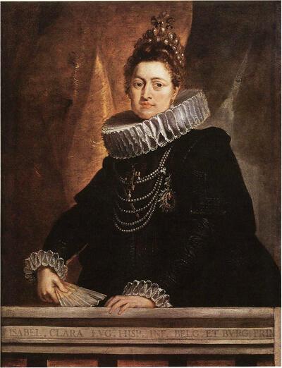 Cornelis de Vos (1584-1651) en Peter Paul Rubens (1577-1640). Portret van de Infante lsabella Clara Eugenia. 1635. Stadsversiering.
