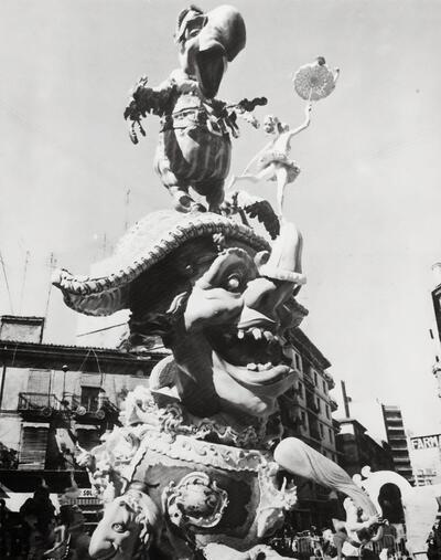 Fallas, Valencia, Spanje. Stadsversiering