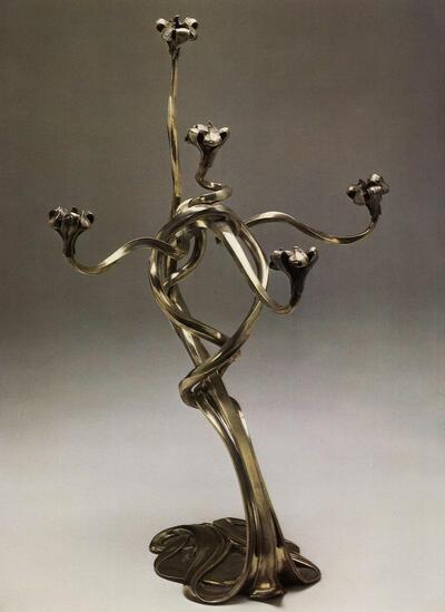 Fernand Dubois (1861-1939). Zilveren kandelaar. 1899. Art Nouveau