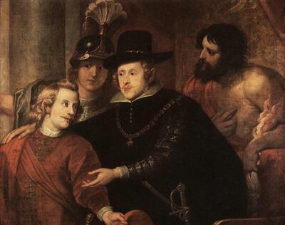 Gerard Seghers (1591-1651). Philips IV wijst prins Ferdinand aan als gouverneur van de Nederlanden. 1635. Stadsversiering