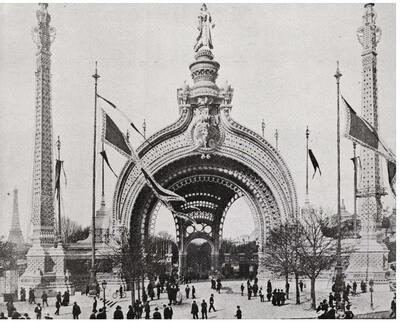 Monumentale ingang Wereldtentoonstelling. Parijs 1900. Eclicticisme