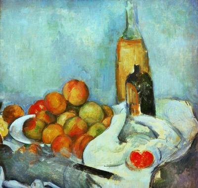 Paul Cézanne, Flessen en appels, 1890/94