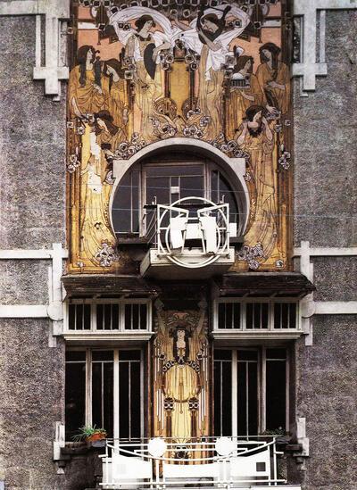 Paul Cauchie (1875-1952). Graffito voorgevel Huis Cauchie. 1905. Art Nouveau