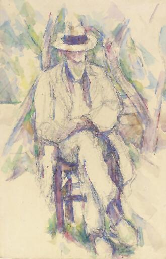 Paul Cézanne, Portret van Vallier, aquarel, privé-verzameling.