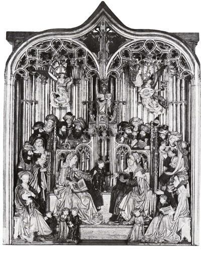 Retabel met de Maagschap van Sint-Anna, uit de Sint-Annakerk van Oudergem. Brussel, 1500-1510. 