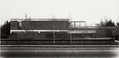 Atelier Vanhout en Schellekens, Atelier en woning Vanhout,  voor gezin met drie kinderen. Parklaan 146, Turnhout. 1963/65, baksteen en beton. Renaat Braem