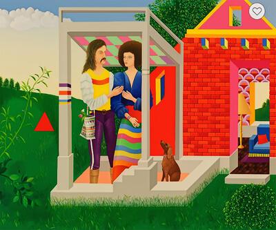 Etienne Elias, Hippies, 1970-73, olie op doek, 