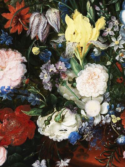 Jan Brueghel, Bloemen in een vaas (detail),