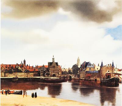Johannes Vermeer, Gezicht op Delft, Circa 1658, Har Sanders
