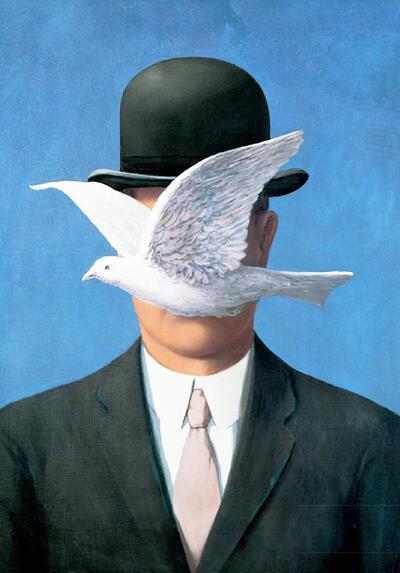 René Magritte, L' homme au chapeau melon, 1964.