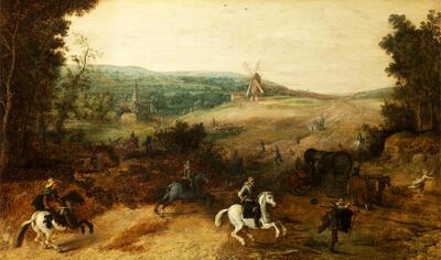 Sebastiaan Vranckx, Reizigers door rovers overvallen, Circa 1630,