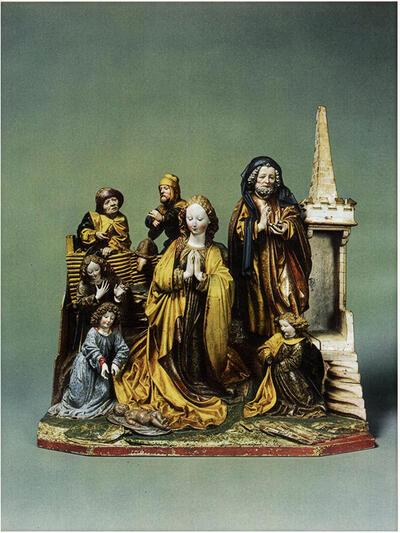 De geboorte van  Christus met engelen en herders, 1470 