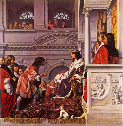 Cesar Bovetius van Everdingen en Pieter Post,  Handvestverlening door Willem II van Holland aan het Hoogheemraadschap van Rijnland