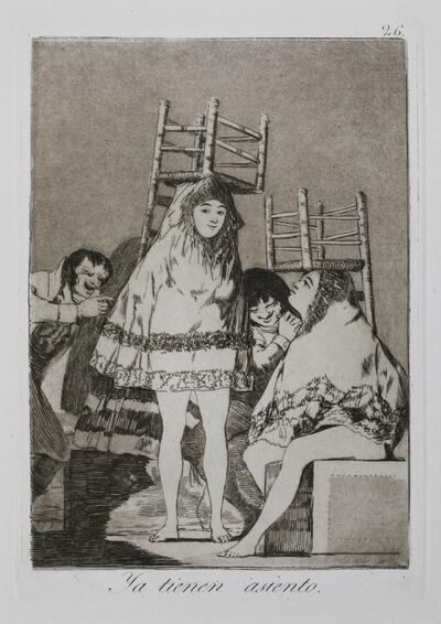 Francisco de Goya, Plate 26 from ' Los Caprichos': They've already got a seat (Ya tienen asiento.)