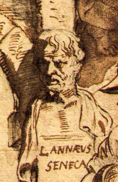 Peter Paul Rubens (1577-1640), Ontwerp voor het titelblad van Justus Lipsius, Opera Omnia. Detail: Kop van Seneca 