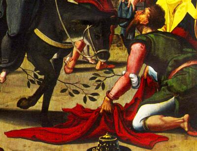 Pieter Coecke van Aelst, De intocht van Christus in Jeruzalem, detail