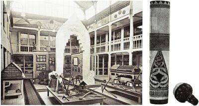 Koloniaal Landbouwmuseum, Koker met stop, Sanggau Dayak, West-Borneo, Indonesië. Deventer