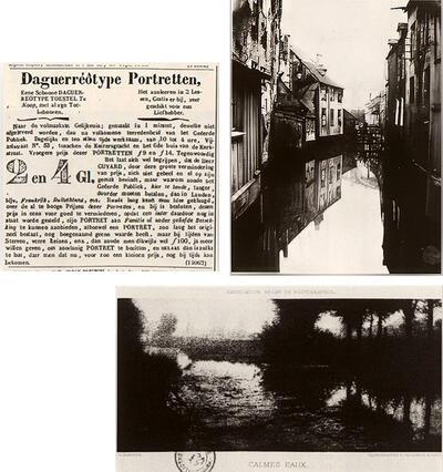 Advertentie van Edouard François in het Algemeen Handelsblad van 1 oktober 1846.Gebrs. Ghémar, de Zenne in Brussel vóór de sanering, 1867, Edouard Hannon, Calmes Eaux, 1903.