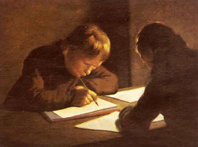 W. B. van der Kooi, Twee tekenende jongens. 