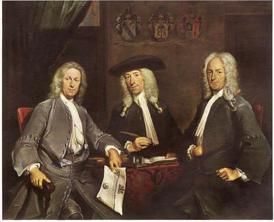 Cornelis Troost (1697-1750). Drie overlieden van het Chirurgijnsgilde te Amsterdam, 1731