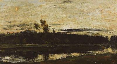 Ch. F. Daubigny, Rivierlandschap, 1874