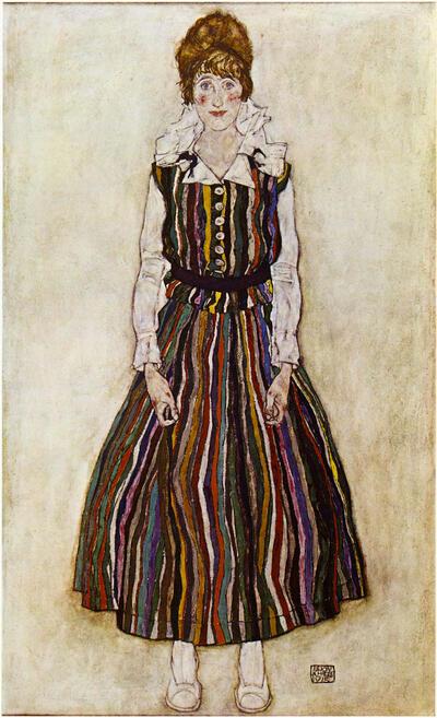 Egon Schiele, Portret van zijn vrouw Edith, 1915 
