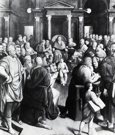 Frans Pourbus, Christus onder de Schriftgeleerden, 1571