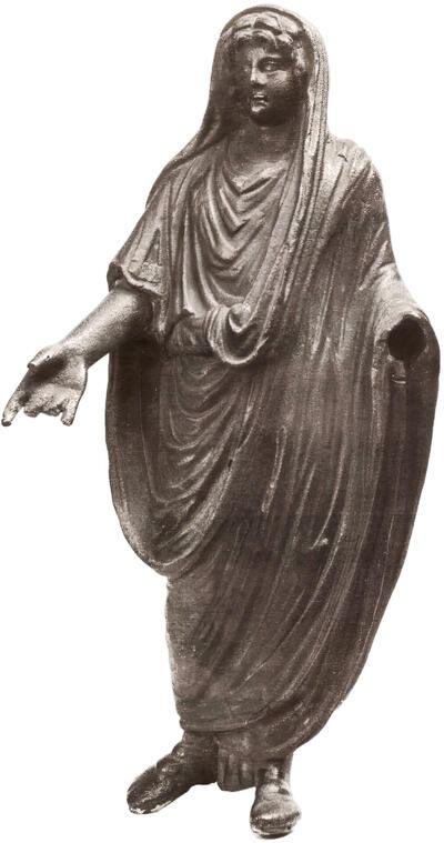 Genius, Romeins bronzen beeldje gevonden in de terp van Kornjum (1915),