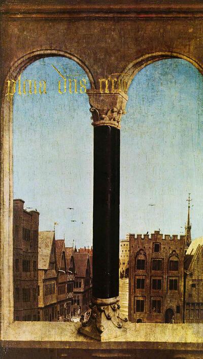 Hubrecht en Jan van Eyck, Het Lam-Godsretabel, gesloten veelluik,