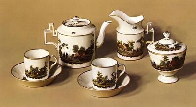 Koffieservies van porselein, Ouder-Amstel, ca. 1800 