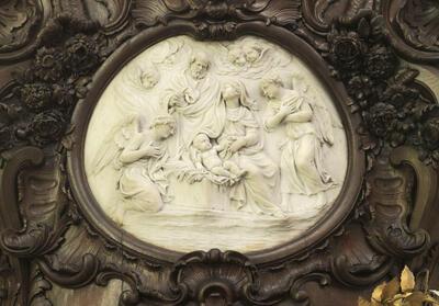 Laurent Delvaux, Geboorte van Christus (Detail Preekstoel),  St.-Baafskathedraal, Gent 