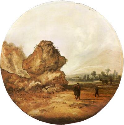 J. S. Mancadan, Rotslandschap met figuren.