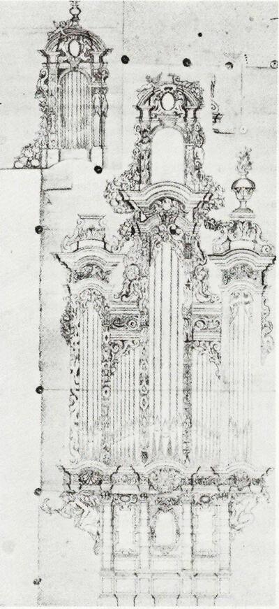 Ontwerp voor het orgel, 1653, Rijksarchief, Gent 