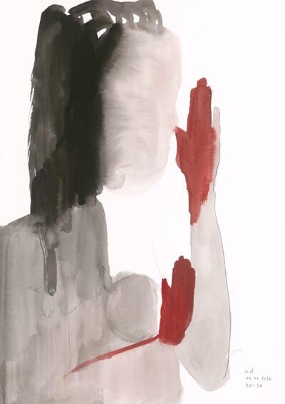 Ronny Delrue, Drawing - Mixed media on paper - 10.10.2022