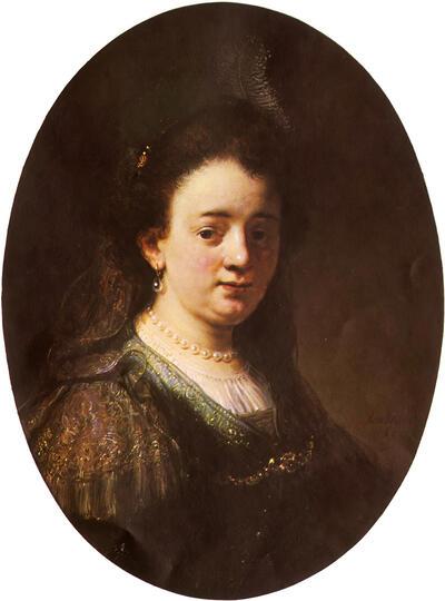 Rembrandt, Portret van Saskia, gem. Rembrandt f. 1633.